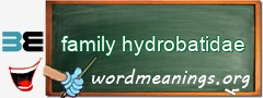 WordMeaning blackboard for family hydrobatidae